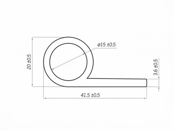 Р-образный профиль 41,5х20х15 мм L-2.5 м (Арт.: 5125)